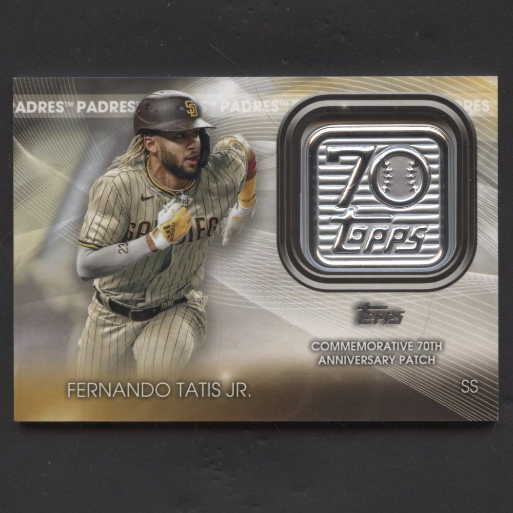 2021 TOPPS BASEBALL 70TH ANNIVERSARY LOGO PATCH FERNANDO TATIS JR PADRES